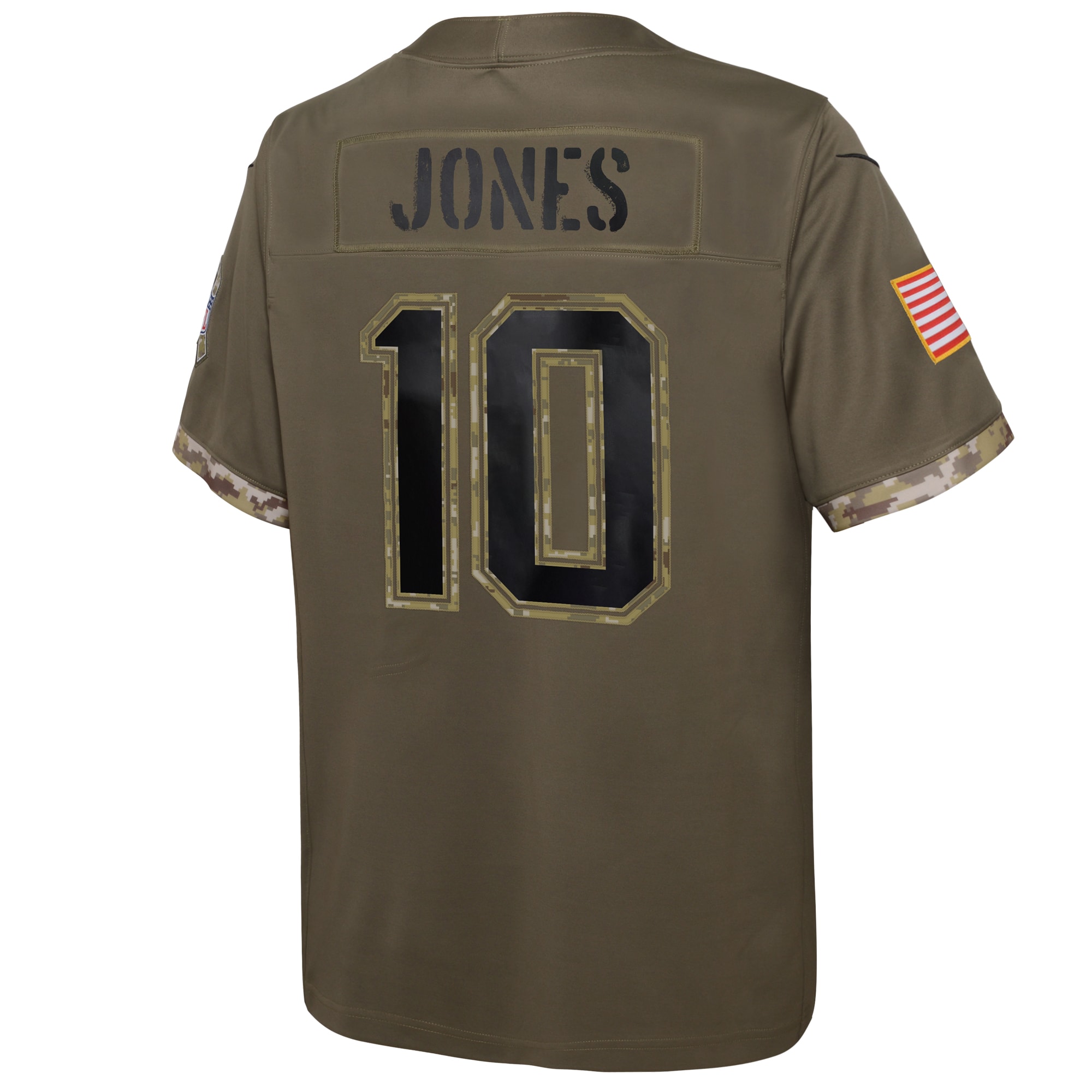 Youth New England Patriots Mac Jones Nike Olive 2022 Salute To Service Player Limited Jersey