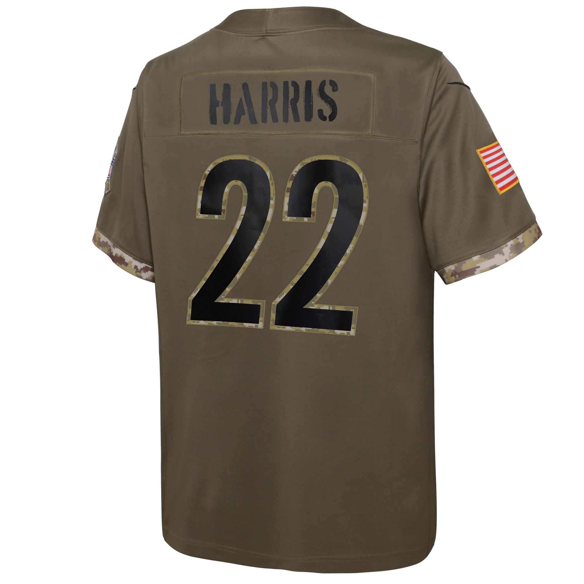 Youth Pittsburgh Steelers Najee Harris Nike Olive 2022 Salute To Service Player Limited Jersey