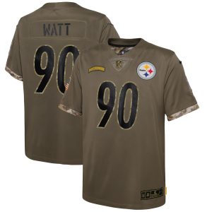 Youth Pittsburgh Steelers Nike Olive 2022 Salute To Service Player Limited Jersey