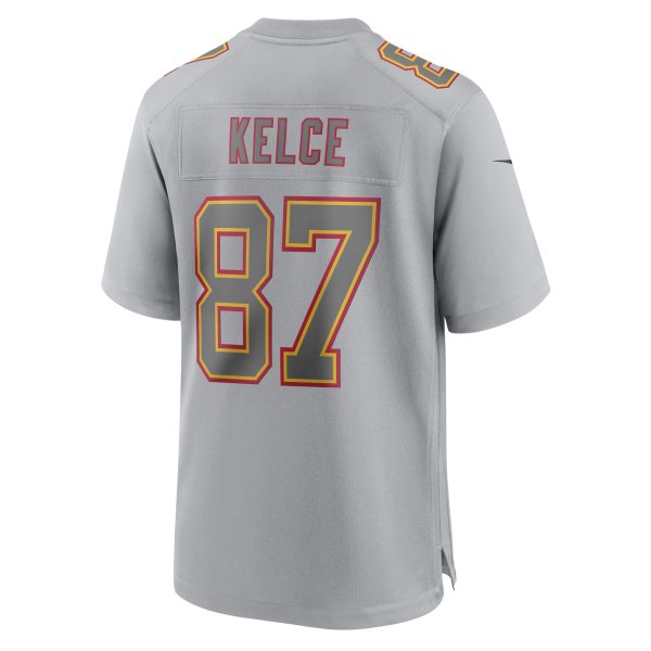 Youth Kansas City Chiefs Travis Kelce Nike Gray Super Bowl LVII Patch Atmosphere Fashion Game Jersey